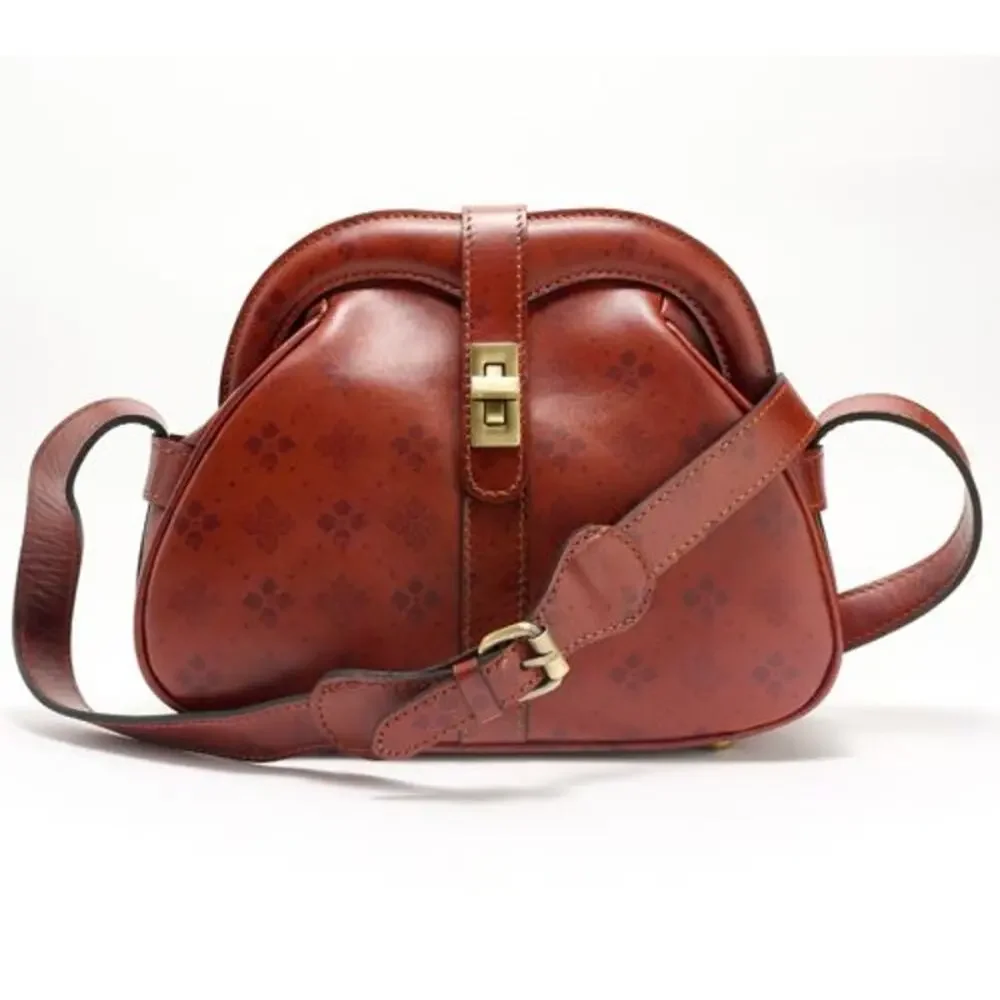 Patricia Nash Florentina Frame Leather Crossbody Bags Black Distressed